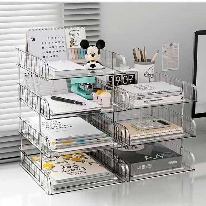 Subject Classification File Storage Rack Multi-Layer Bookshelf Office Information Storage Rack Desktop Book Desk Organization