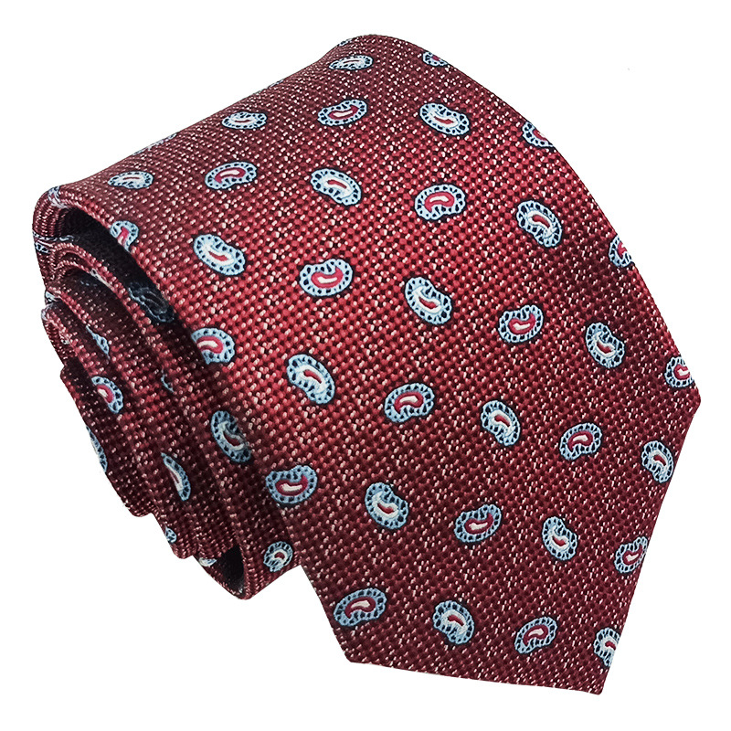 Corbata informal de negocios para hombre, en stock de fábrica, estilo nuevo atado a mano, diseño paisley, jacquard de poliéster y seda, 8 cm