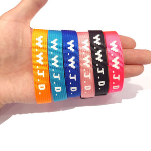 WWJD/WWJD letter jacquard printing wrist strap bracelet unisex sports wrist strap hand strap