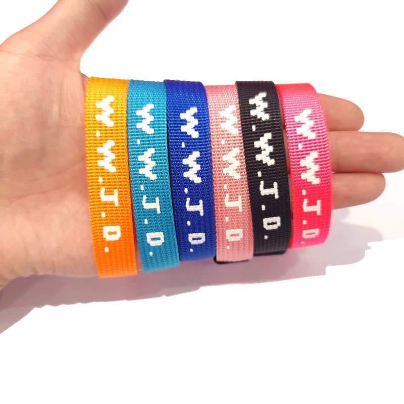 WWJD/WWJD letter jacquard printing wrist strap bracelet unisex sports wrist strap hand strap WWJD/WWJD letter jacquard printing wrist strap bracelet unisex sports wrist strap hand strap