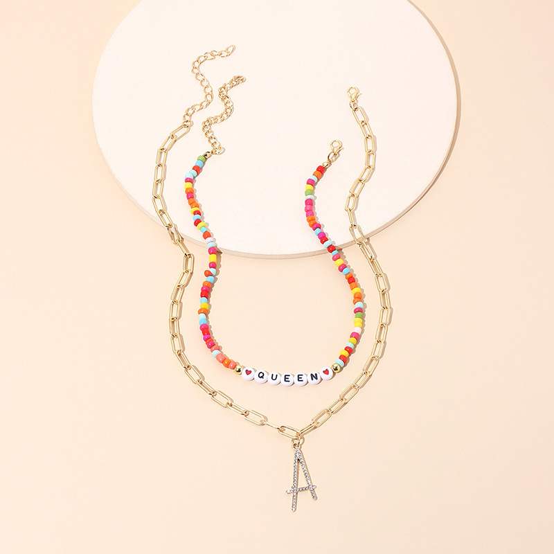 Multi-layer Letter Necklace display picture 3