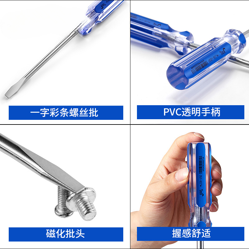 Herramientas de Czech, destornillador de una cruz, destornillador de mango de barra de color con boca plana magnética LC-