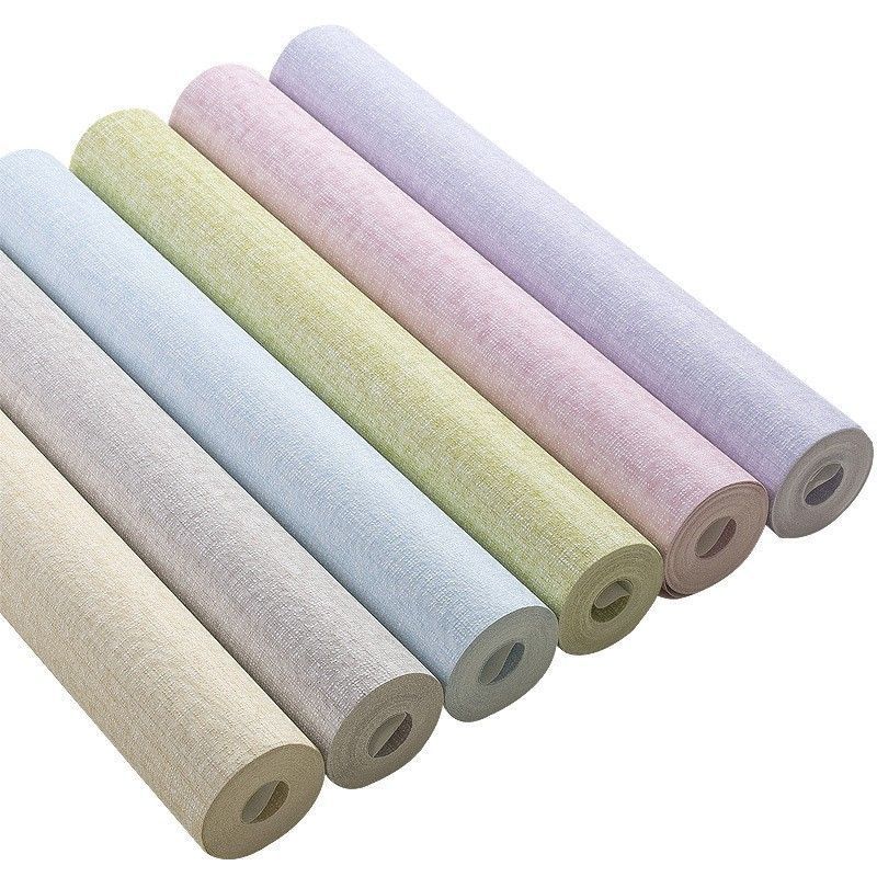 北欧风现代简约无纺墙纸素色卧室客厅家装酒店宾馆背面不带胶批发