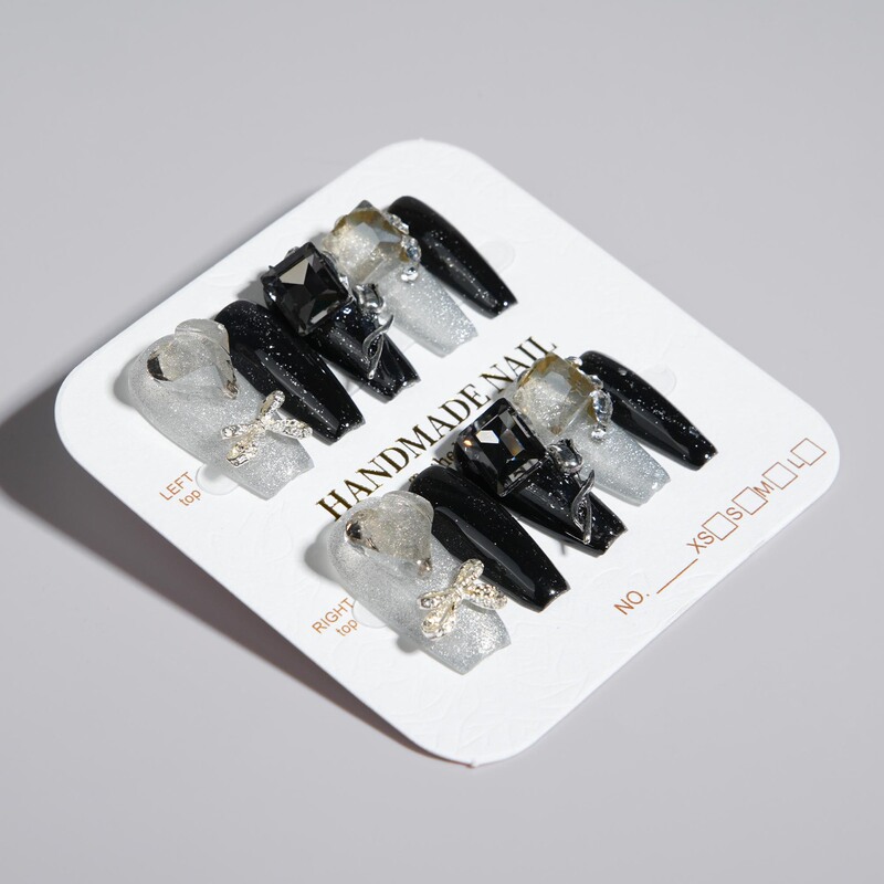 D22029 Dark Cool Girl Wearing Armor Heavy Industry Design Boxed White Diamond Nail Art Wholesale Nail Art Pieces D22029 Dark Cool Girl Wearing Armor Heavy Industry Design Boxed White Diamond Nail Art Wholesale Nail Art Pieces