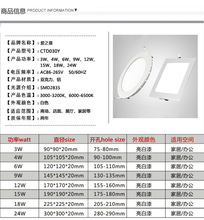 LED面板灯嵌入式筒灯客厅吊顶商铺方形筒灯4寸6寸8寸3瓦12瓦