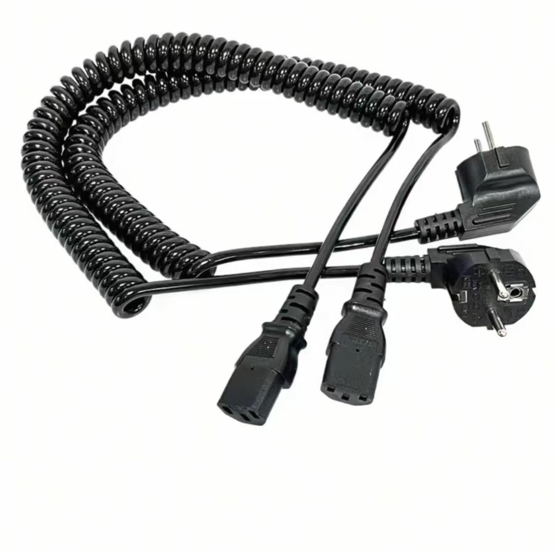 2芯3芯旋转弹簧线巴西 英规 国标 美规 欧规 品字尾  弹簧电源线