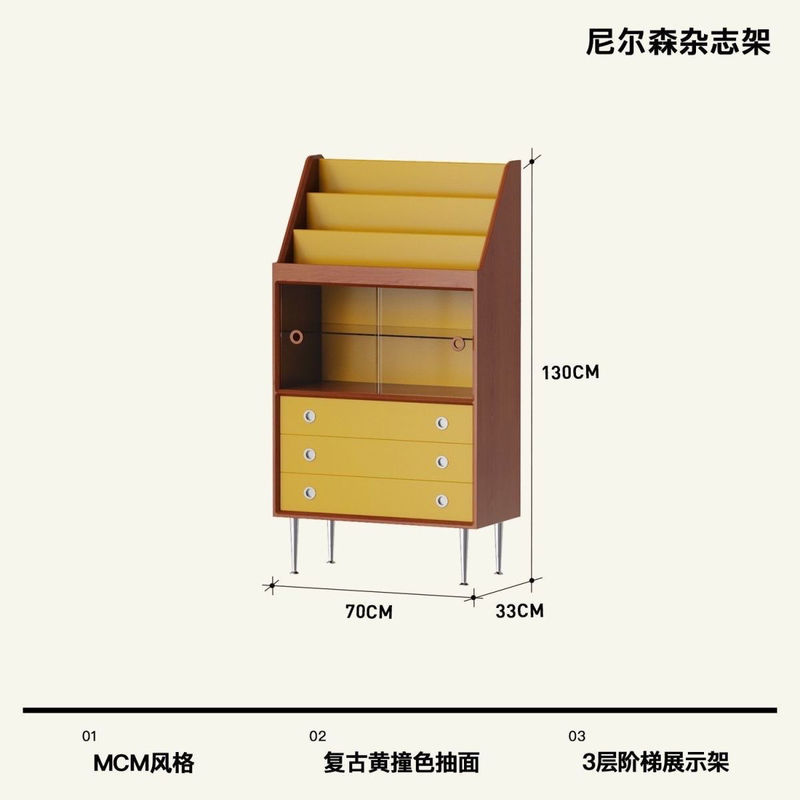 复古尼尔森中古客厅沙发电视实木边柜展示柜卧室日式收纳储物柜|undefined