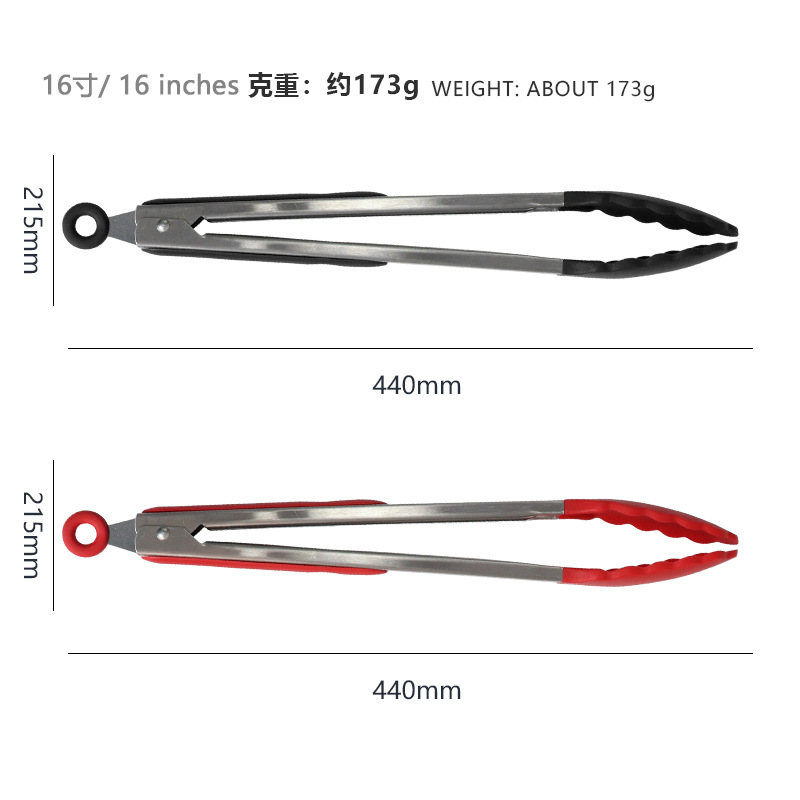 Pinzas de silicona para alimentos, pinzas de acero inoxidable para pan, pinzas para barbacoa coreana, pinzas para alimentos resistentes a altas temperaturas, pinzas para asar al por mayor
