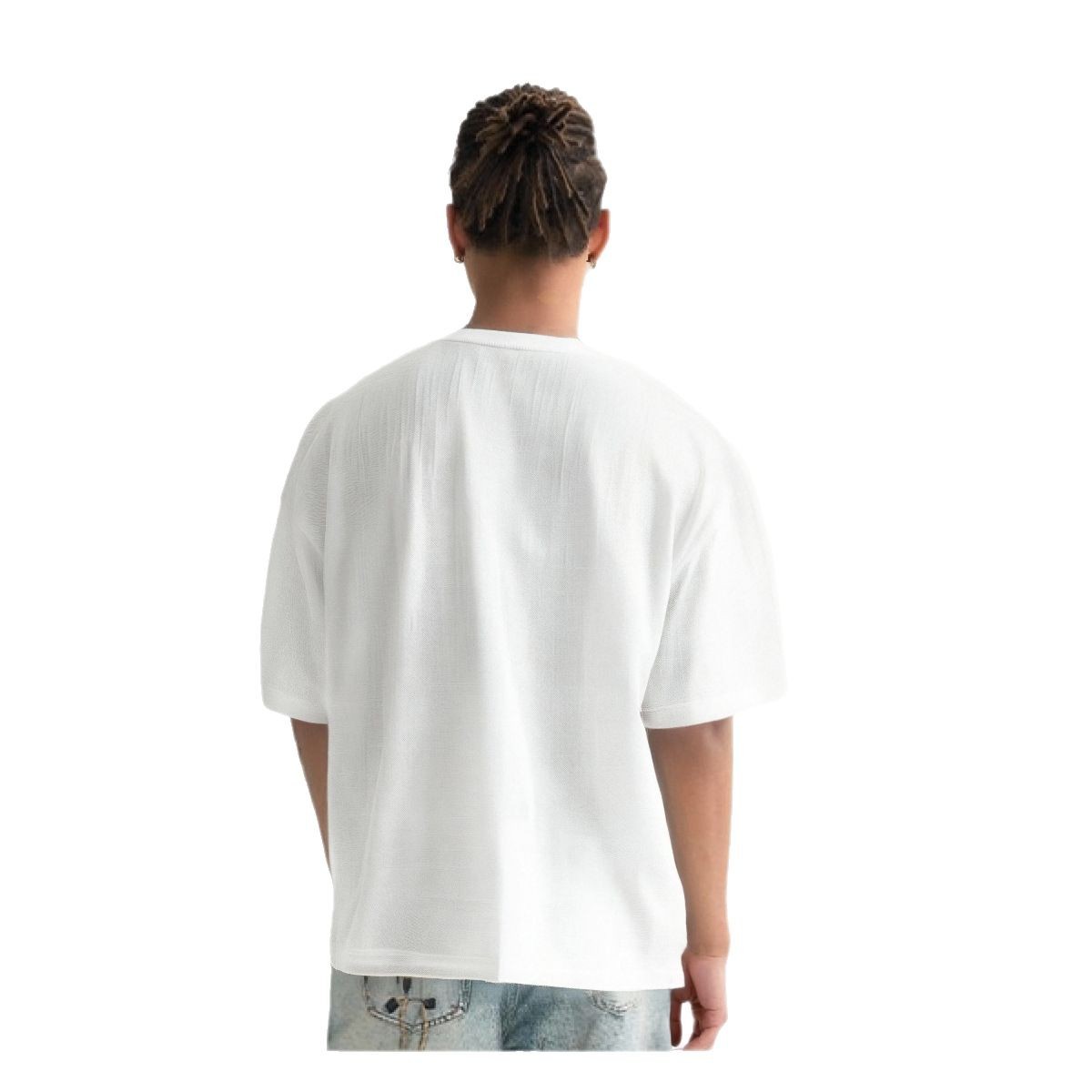 ETAI Hombre| Marca de moda suelta transpirable de media manga de color sólido de cuello en V de manga corta de alta calidad camiseta de hombre de algodón casual de manga corta