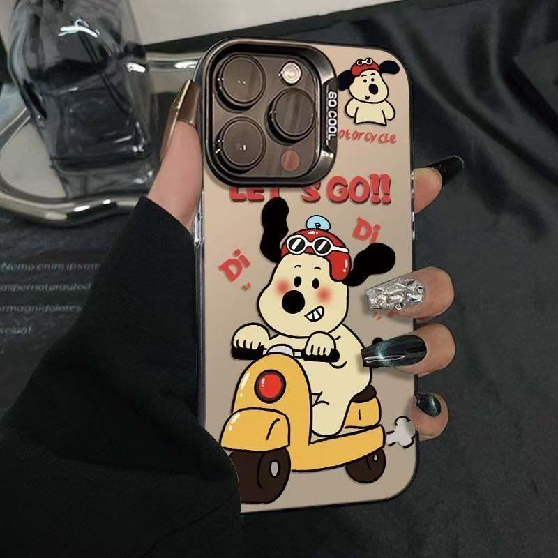Puppy Motorcycle Iphone17 Mobile Phone Case Apple 16 Classy 15/14 Cartoon 13 Design 12/11 Anti-Fall X Trendy 8