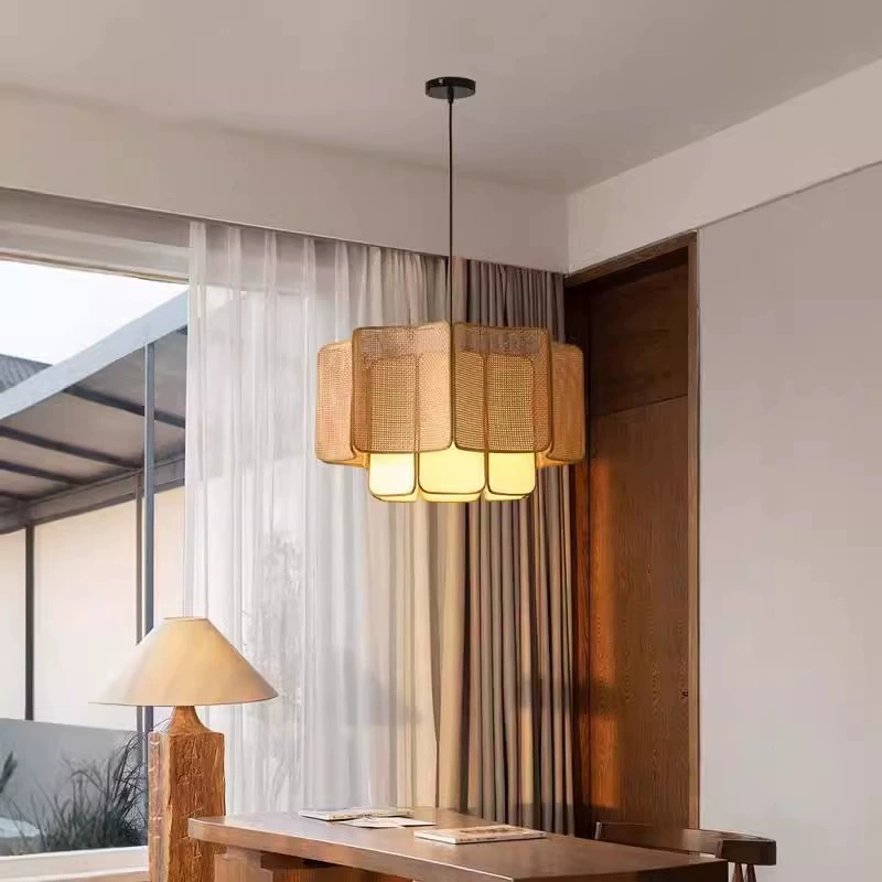 Светильник wabiji wind ресторан ротанговое искусство B&B люстра дзен чайнатауне горячий горшок ресторан коробка отель бар стол новая китайская стиль