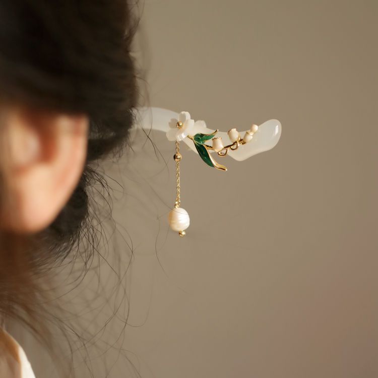 Estilo antiguo acetato lirio borla horquilla nuevo estilo chino updo bola cabeza diaria cheongsam accesorios tocado horquilla