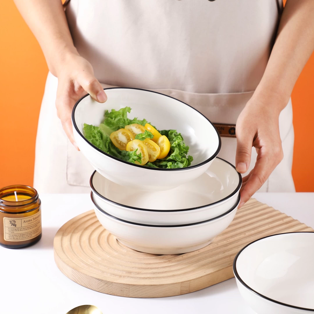 [Углубленная и утолщенная] Новая глубокая тарелка, простая глубокая тарелка Libby, рисовая тарелка, набор суповых тарелок, белая обеденная тарелка