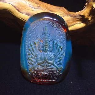 Thousand-handed Guanyin 20-30-40g Natural Mexican Red Blue Po Seiko Master Carving Certificate of Origin