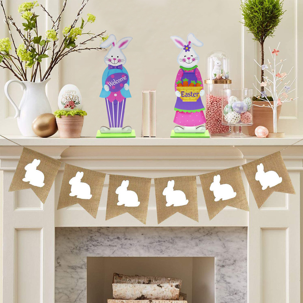 Einfacher Stil Kaninchen Brief Holz Ornamente display picture 6