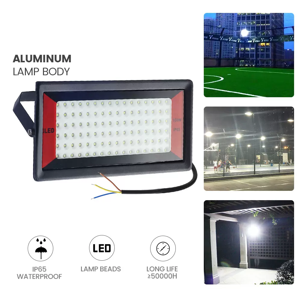 跨境新品户外投光灯 50W 100W IP65泛光灯室外墙壁灯高亮小路灯