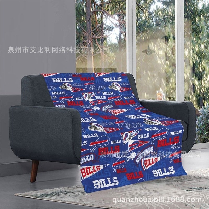 布法羅BillsNFLチームのロゴプリント自動車毛布を代理して、駅でサンゴの絨毯を販売します。|undefined