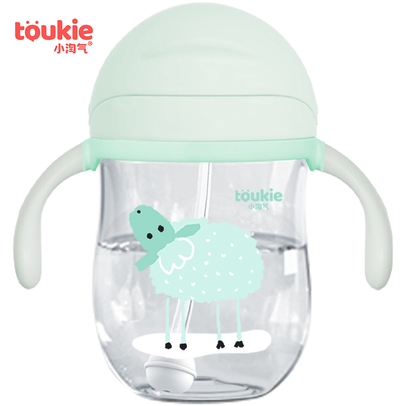 Beber taza kindergarten a prueba de fugas anti-choke bebé gravedad bola con mango niños paja hervidor taza