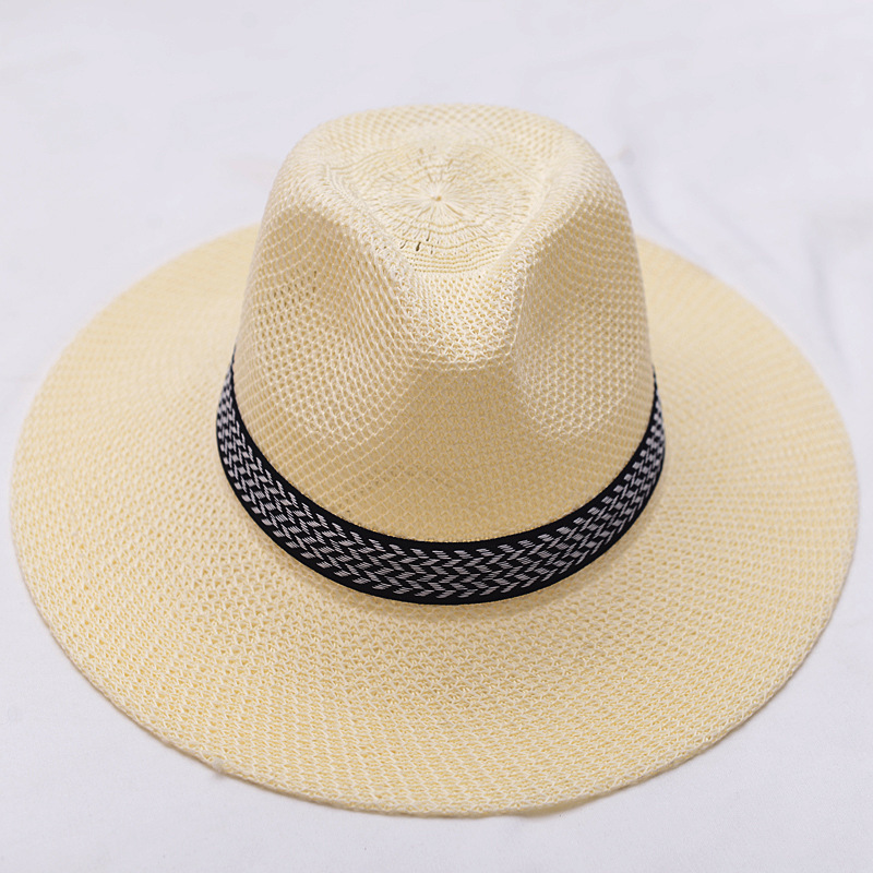Hepburn Style 2026 New Women's Summer For Travel, Protection With Lace And Hollow Design, Straw Beach Wide-Brimmed Sun Hat_voghion.com
