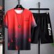 suit New Quick Dry Ice Silk Gradient Men's Short-sleeved T-shirt Summer Casual Shorts Sports Two-piece Handsome Men's Wear