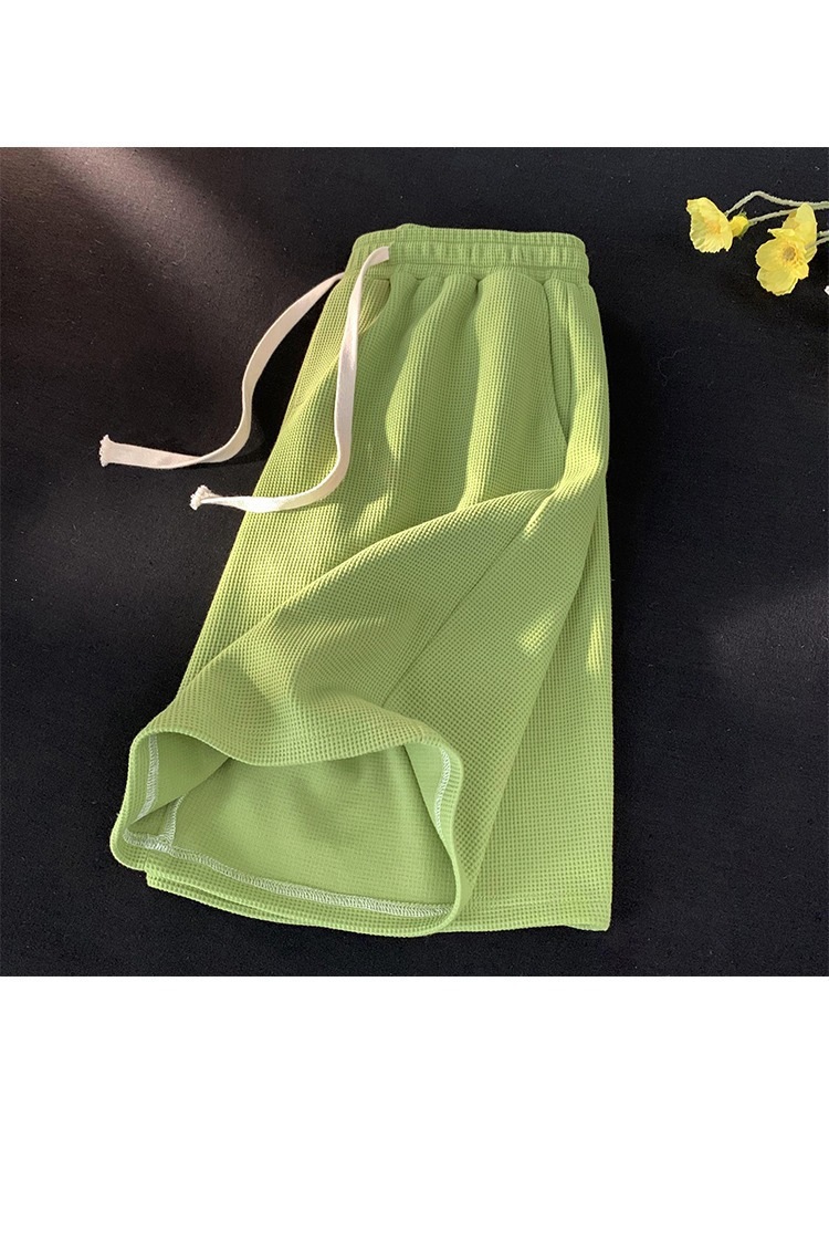 Men's Summer Sports Casual Shorts Loose Plus Size Waffle Five Point Pants New Style_viptrois.com