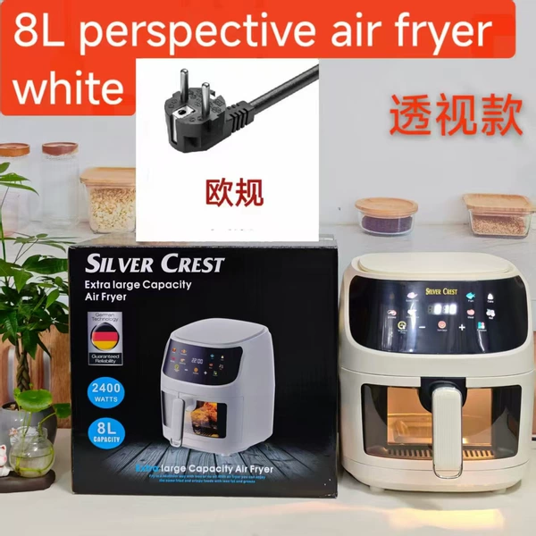 8L see-through air fryer white European standard