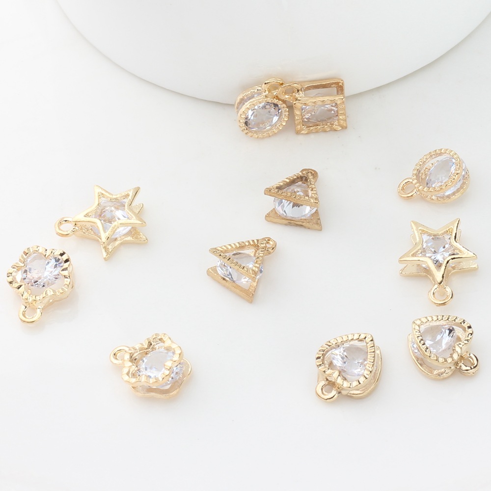 40g Weight Pendant Jewelry Making Type DIY Jewelry Accessories Classification 1 Piece Quantity Alloy Material Geometric, Star, Heart Shape Pattern Plating Design Simple Style Style 1 Piece Alloy Geometric Star Heart Shape Pendant 无