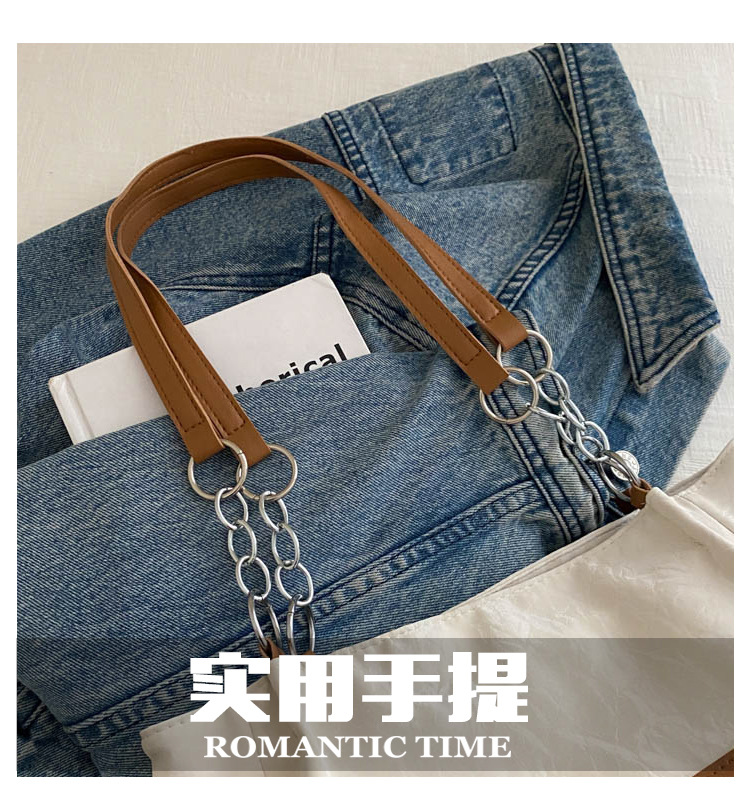 Large-capacity tote bag, high-quality and fashionable handbag for women, simple letter underarm bag for college students in class and at work Item Picture