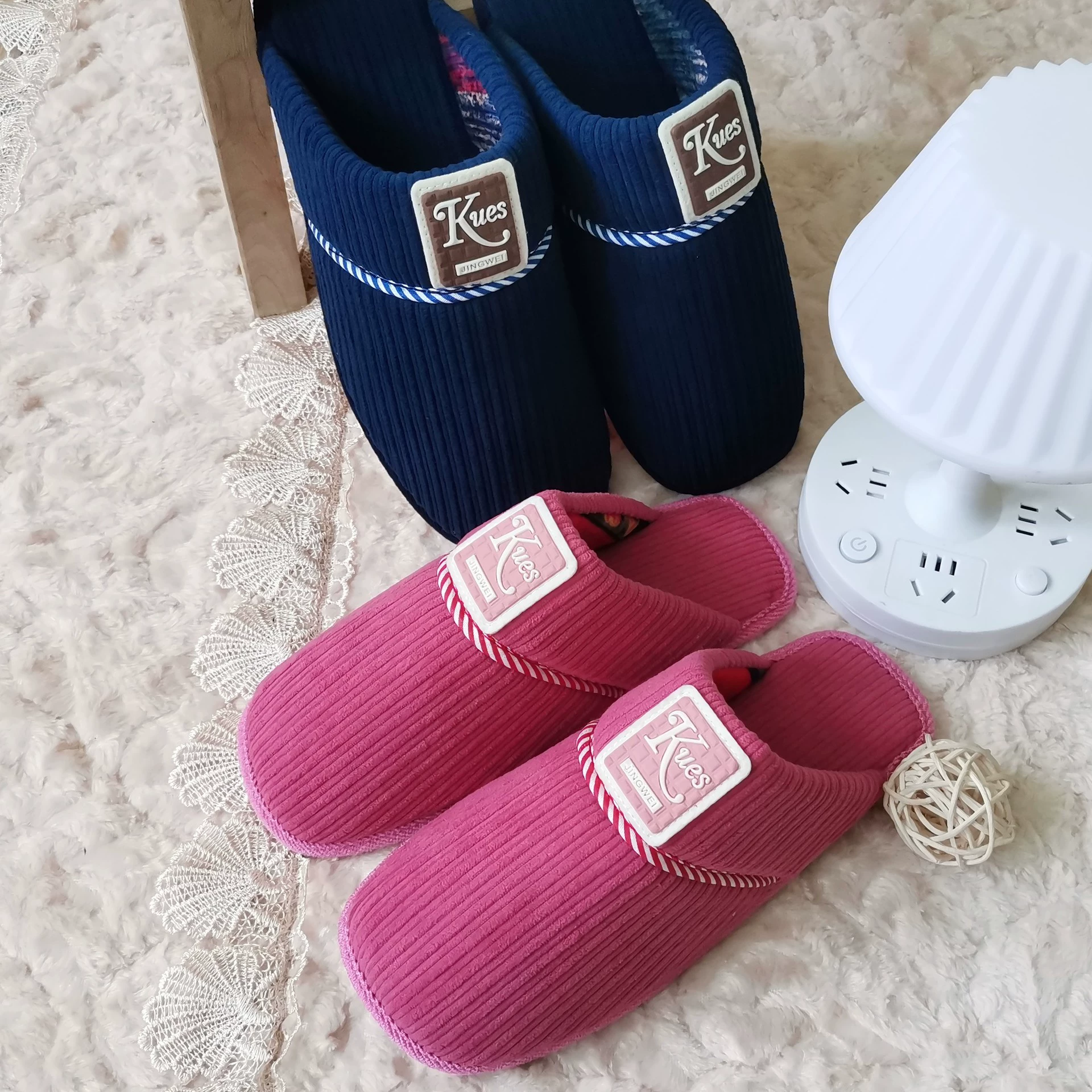 Полуфабрикатные хлопчатобумажные тапочки для домашнего свадьбы