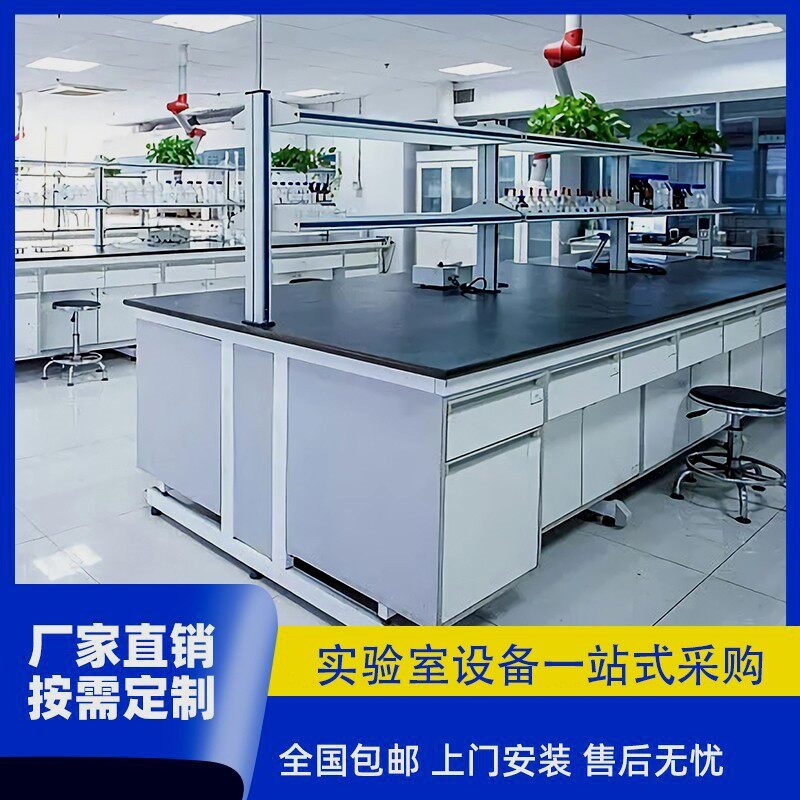 镇江钢木实验室工作台全钢试验桌子化学中央水槽边台化验台通风柜