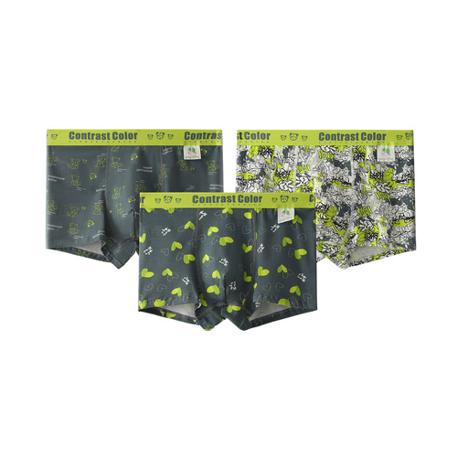 Men's printed underwear, personalized trendy pure cotton, skin-friendly, breathable, antibacterial, crotch, teenager men's underwear, pure cotton wholesale