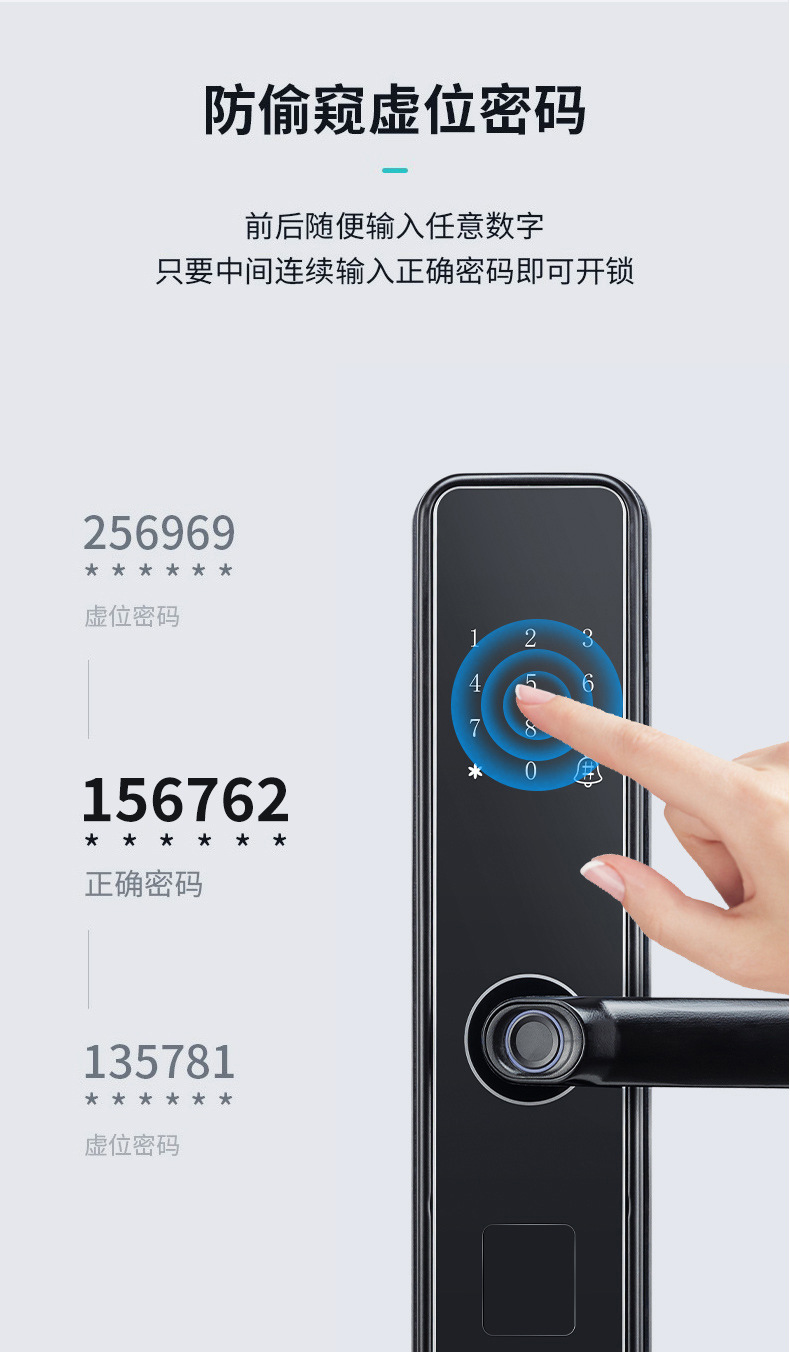 指纹锁厂家批发家用 防盗门电子智能密码锁电子锁 智能锁厂家批发详情5