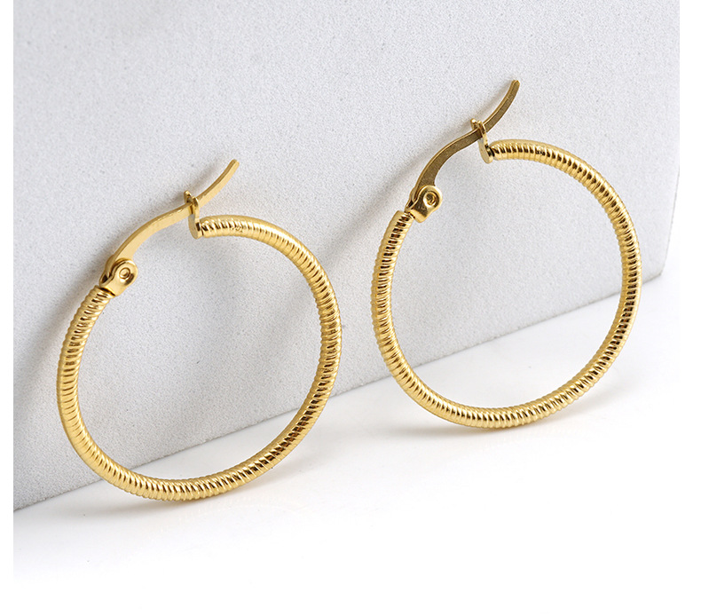 Fashion Circle Titanium Steel Earrings Plating Stainless Steel Earrings 1 Pair display picture 1