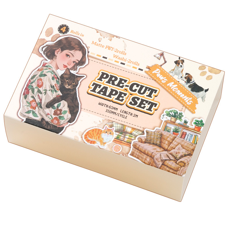 Cinta Xinmo serie de tiempo sorpresa pet y papel mezcla cuentas de mano material de paisajismo película de corte pegatina juego de cinta