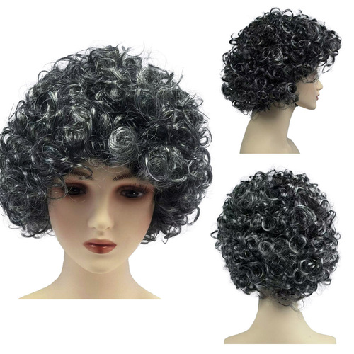 Men's Short Wig with Cartoon Design for Cosplay Performances and Party Events—Short, Curly Style