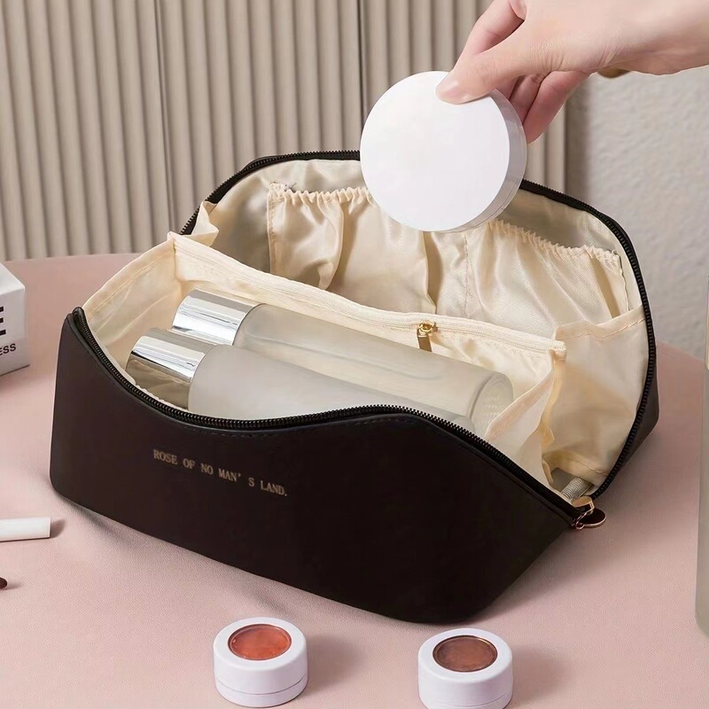 PU 感覚枕バッグ多層化粧品バッグ収納トラベルトイレタリーバッグ厚みのある化粧品収納袋収納袋|undefined