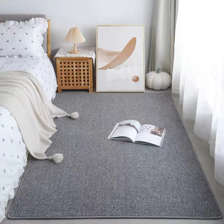 간단한 일반 색상 카펫 침실 침실 담요 어린이 침대 앞 매트 솔리드 컬러 가정용 고급 파인애플 링 매트