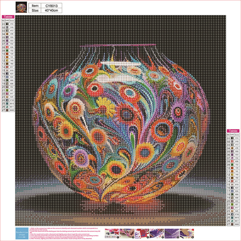 Diamante transfronterizo personalizable DIY5D pinturas de diamante decorativas hechas a mano pegatinas con flores enmarcadas creativas