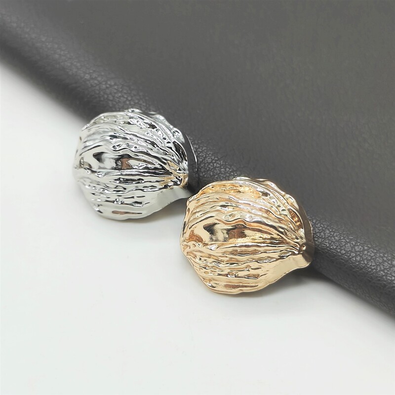 Walnut Alloy Suit Coat Small Size Metal Buttons Cashmere Trench Coat Women's Chanel-Style Shirt Buttons