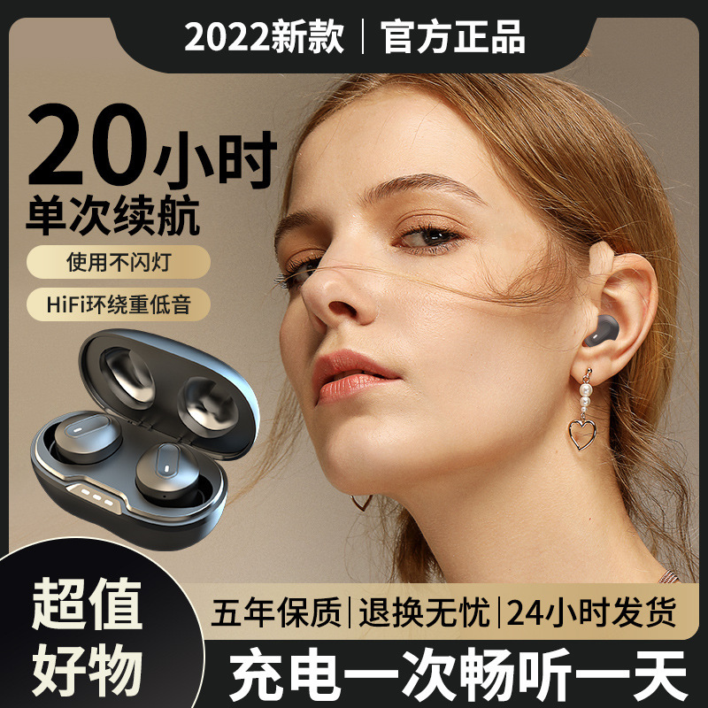Hot cross-border new e-commerce mini P90 earplug type Real Wireless Bluetooth headset noise reduction headset factory wholesale