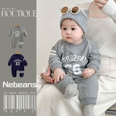 嬰兒春秋三條槓連體服男女寶寶STARSBRUG連體哈衣新生兒外出爬服