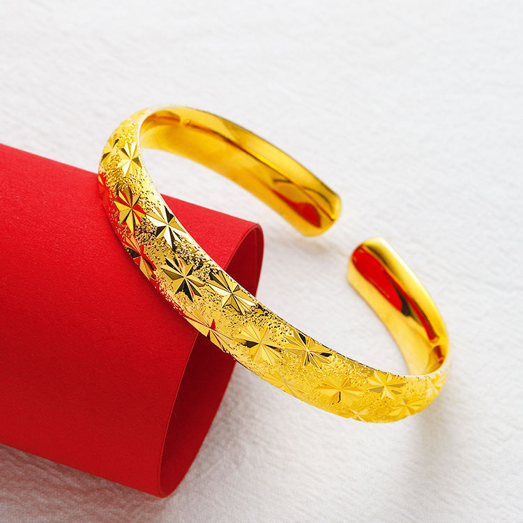 Shajin em todo o céu estrela suave dragão e fênix abertura pulseira simulação jóias de ouro 10n espessamento pulseira fornecimento ao vivo_voghion.com