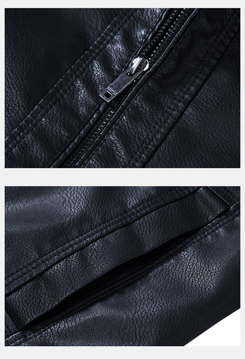 Men's Leather Jacket Motorcycle Style Pu Leather Coat Autumn_voghion.com