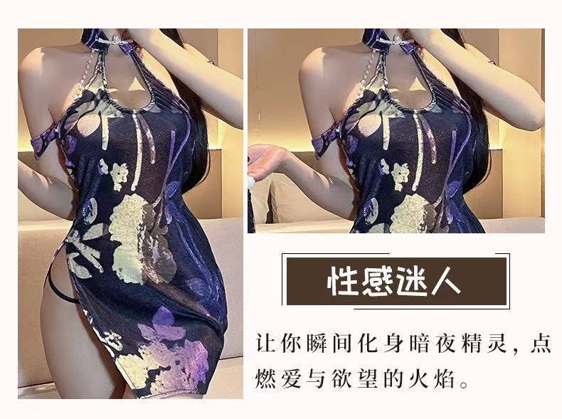 Retro Jacquard Velvet Cheongsam Dress, Chinese National Style, Spring Hip Dress — detail image 10