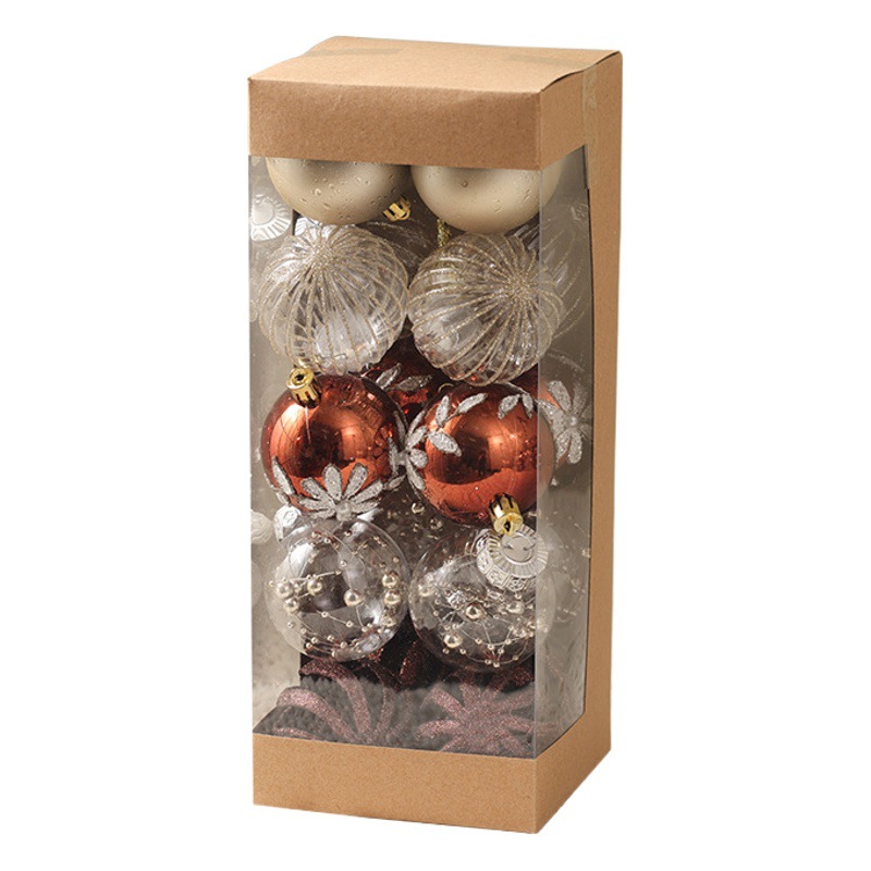 22 nuevas bolas de Navidad de champán adornos de árbol de Navidad colgantes bolas pintadas transparentes bolas de formas especiales bolas decorativas de color café