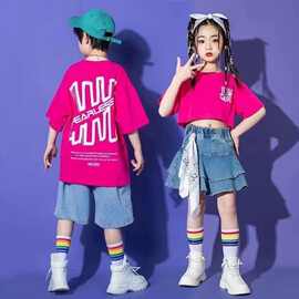 六一儿童演出服嘻哈潮牌套装街舞潮服hiphop童装幼儿园啦啦队表演