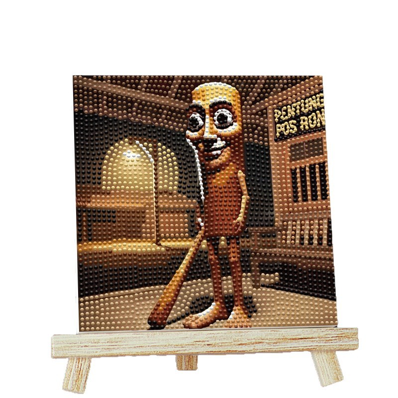 Dibujo adhesivo de diamantes de dibujos animados con marco de fotos Diamante de punto hecho a mano para niños fabricante de pintura de diamantes de bricolaje Kulomic Mario