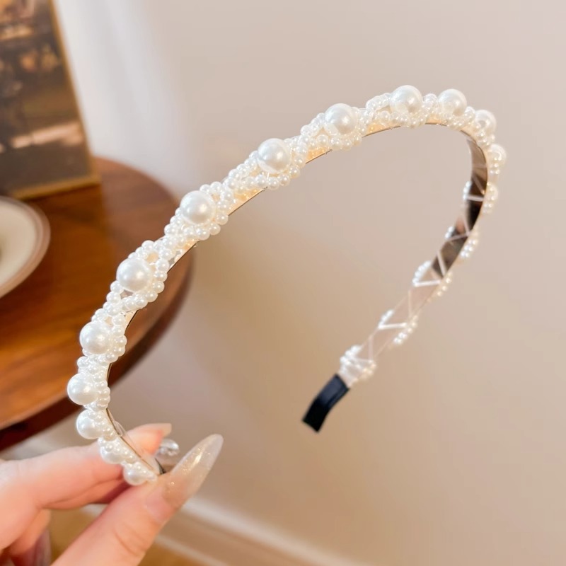 Hong Kong estilo rojo retrogrado bandas de cabello mujeres otoño invierno dulce vino rojo cráneo alto temperamento bandas de cabello de alta sensibilidad tocado