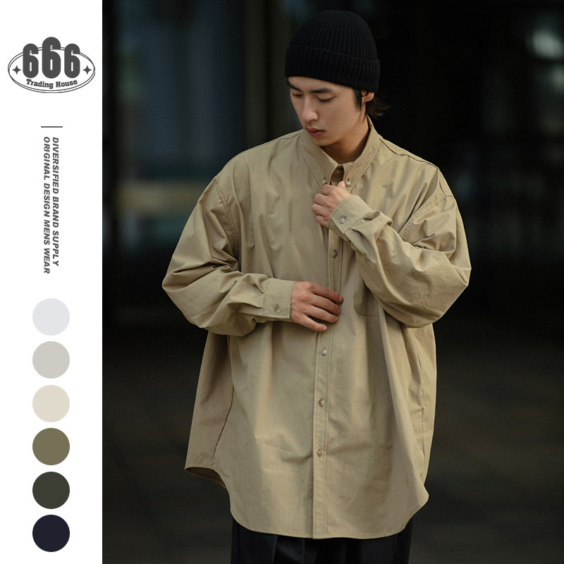 Designabelt Japanese Basic cityboy Cotton Shirt Loose Long Sleeve Men's Shirt Jacket SH002 Designabelt Japanese Basic cityboy Cotton Shirt Loose Long Sleeve Men's Shirt Jacket SH002
