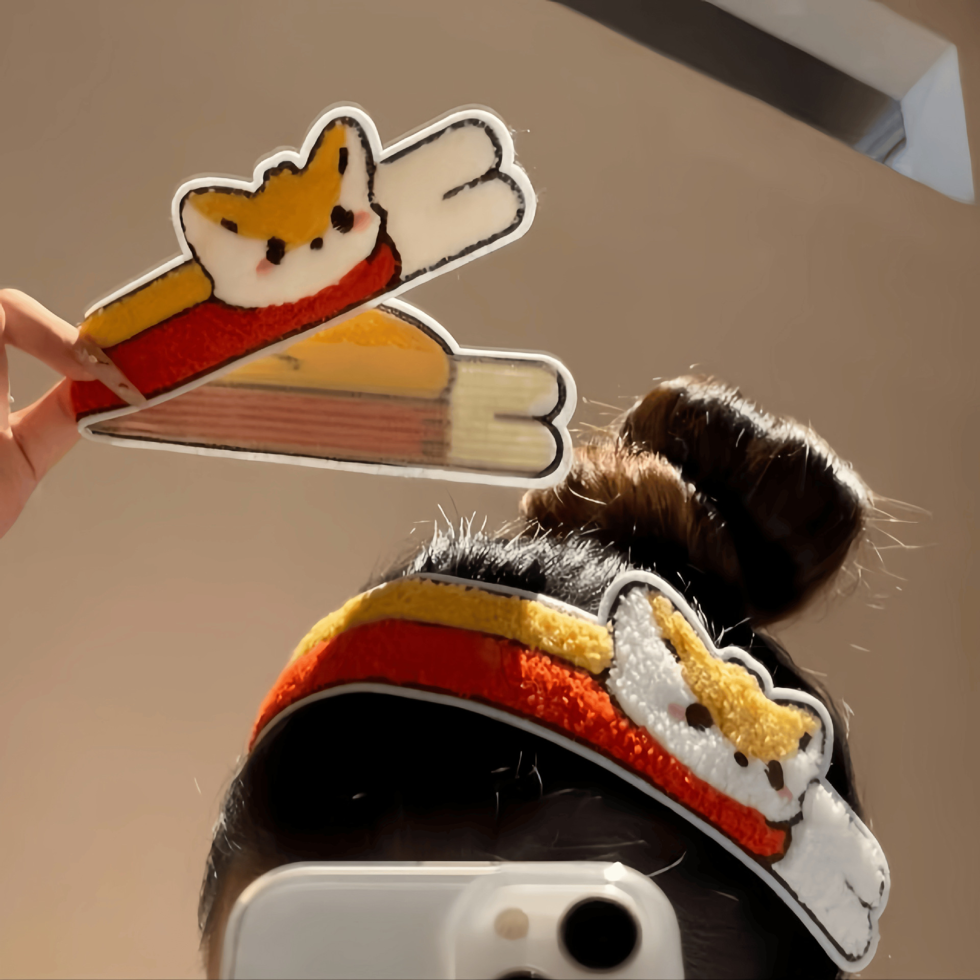 Cute cartoon little fox hair sticker for face washing, bangs fixing, hair band, hair accessory for girls